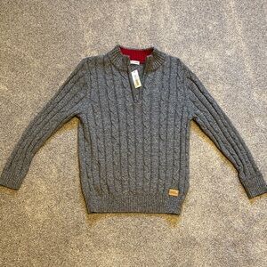 NWT Amazon Essentials Kids Gray Cable Knit Sweater